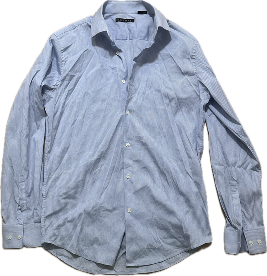 JUSTIFIED: Raylan's THEORY blue and white Plaid Button Up Shirt (15.5)