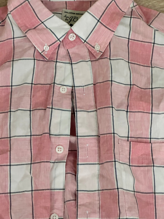 NEW GIRL: Schmidt's J Crew Pink and White Plaid Button Down Shirt (M)