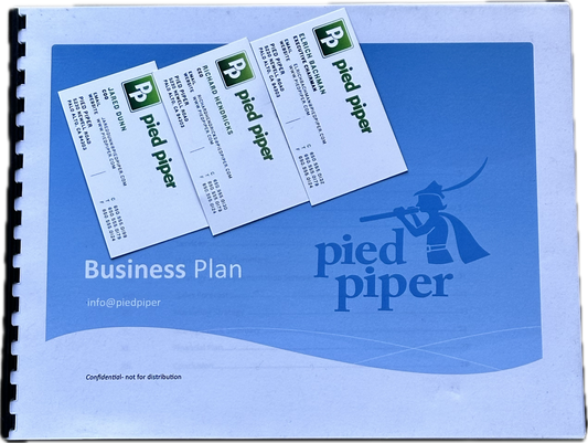 Silicon Valley: Jared Dunn's' Pied Piper Business Plan and Team Cards