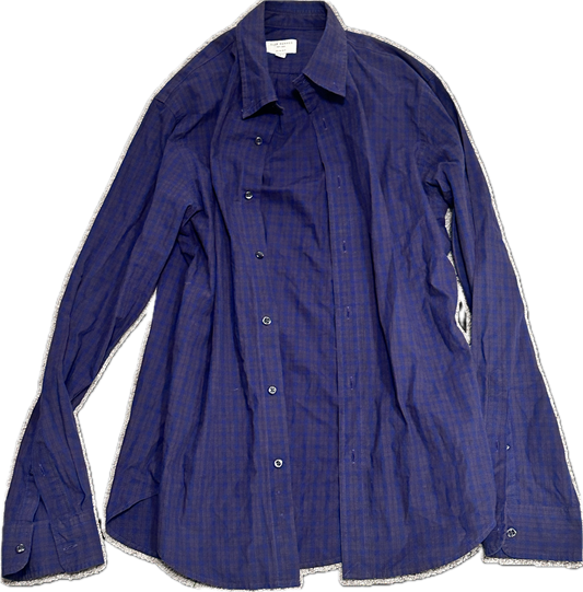 JUSTIFIED: Raylan's Club Monaco blue and grey Plaid Button Up Shirt (M)