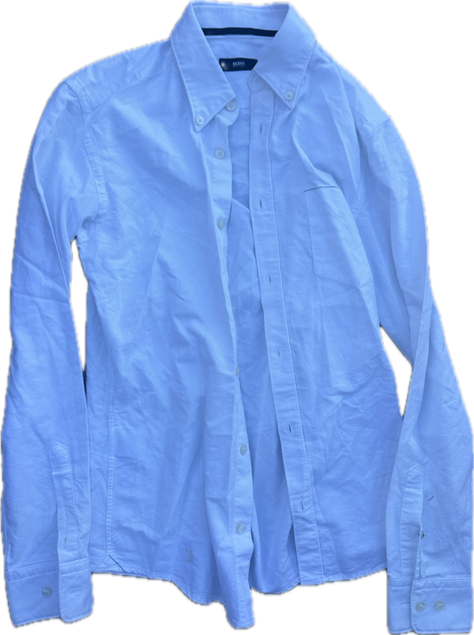 NEW GIRL: Nick Miller's Designer White Button-Down Shirt (M)