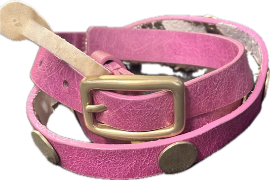 NEW GIRL: Cece's Purpink & Gold Plated Circle Belt