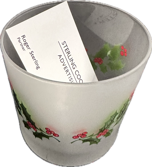 Mad Men: Roger Sterling's VintageHoliday Tumbler and Sterling Cooper Draper Price Business Card