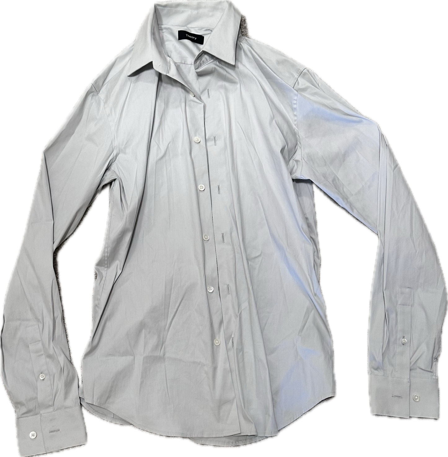 NEW GIRL: Schmidt's THEORY Light Grey Long Sleeve Button Shirt