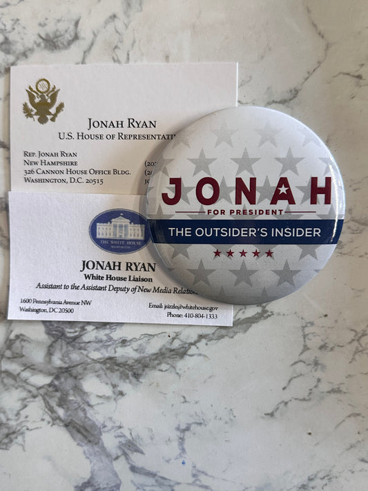 VEEP: Jonah Ryan’s Business Card Set and Campaign Button