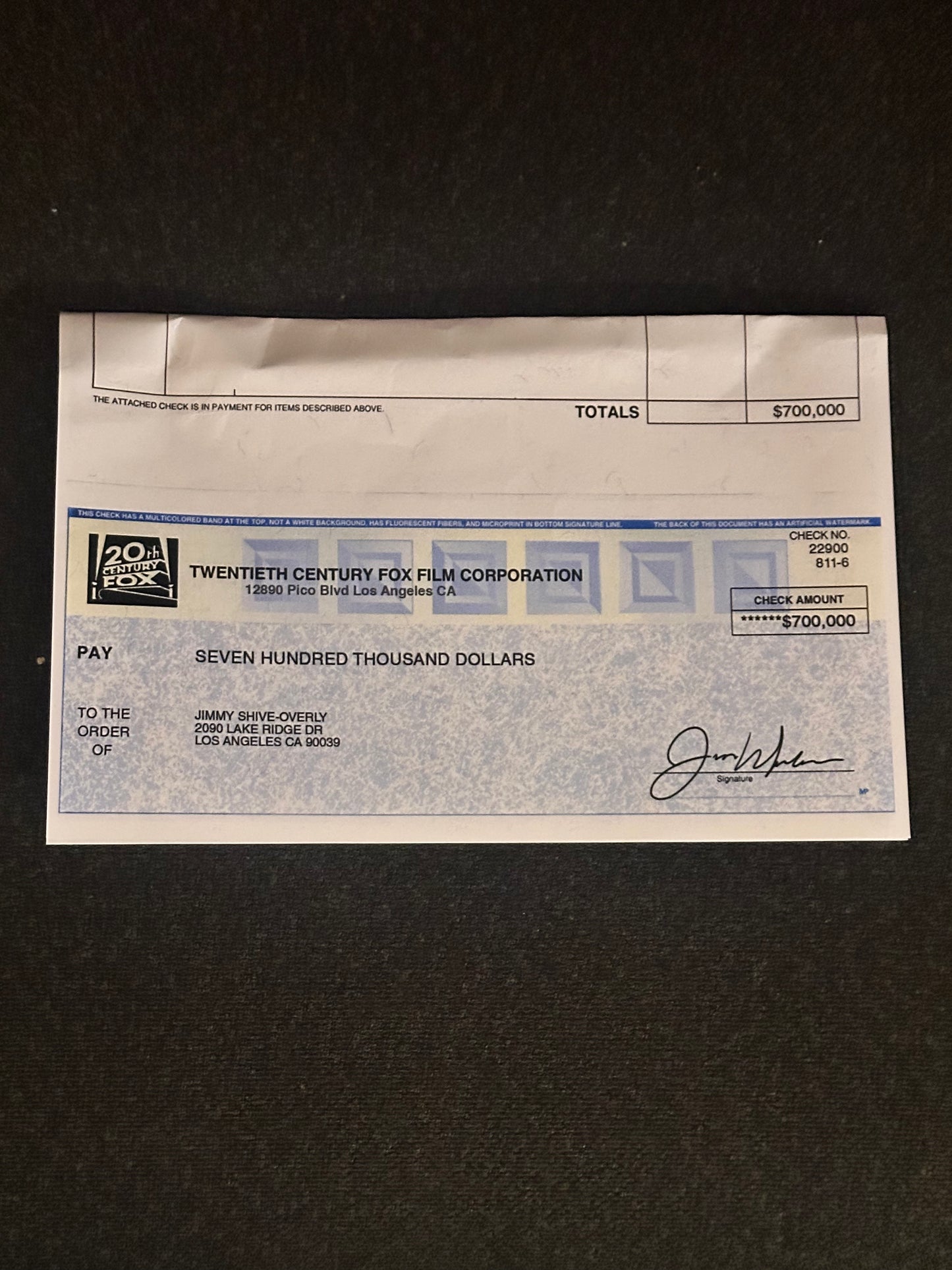 YOU'RE THE WORST: Jimmy’s $60,000 Check from Twentieth Fox