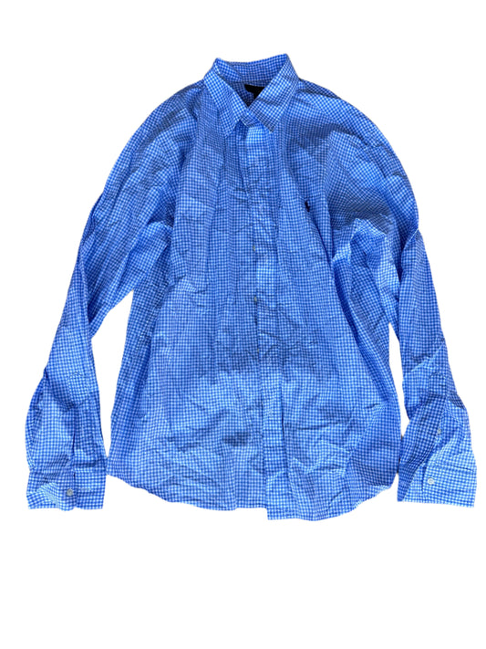 HOUSE: Dr James Wilson HERO RL POLO Blue Plaid LS Sleeve Button Shirt (L)