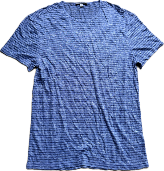 HOUSE: Dr Gregory House JOHN VARVATOS Blue Stripe Full Neck T-shirt (XL)