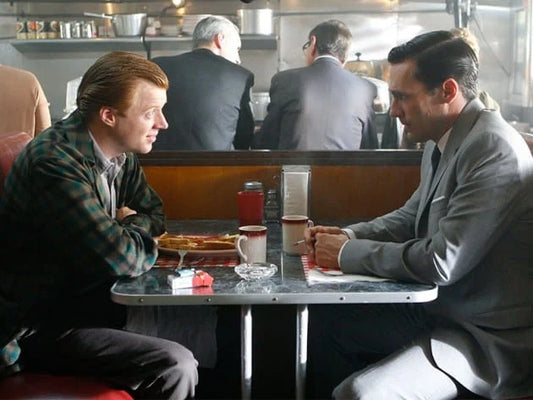 MAD MEN: Don's White and Red Rim Diner Plates