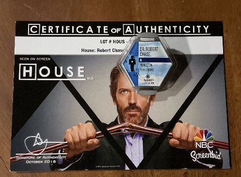 HOUSE: Dr Robert Chase Radiation Badges