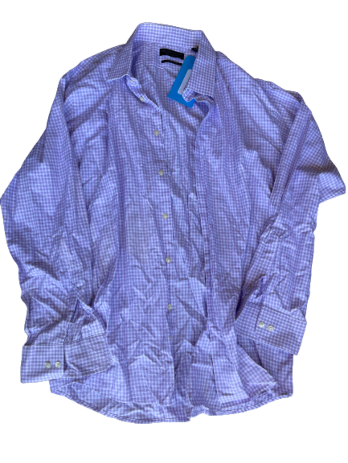 VEEP:  Richard's Episode used Bloomingdale’s Purple and White micro plaid Button Down Shirt (17.5)