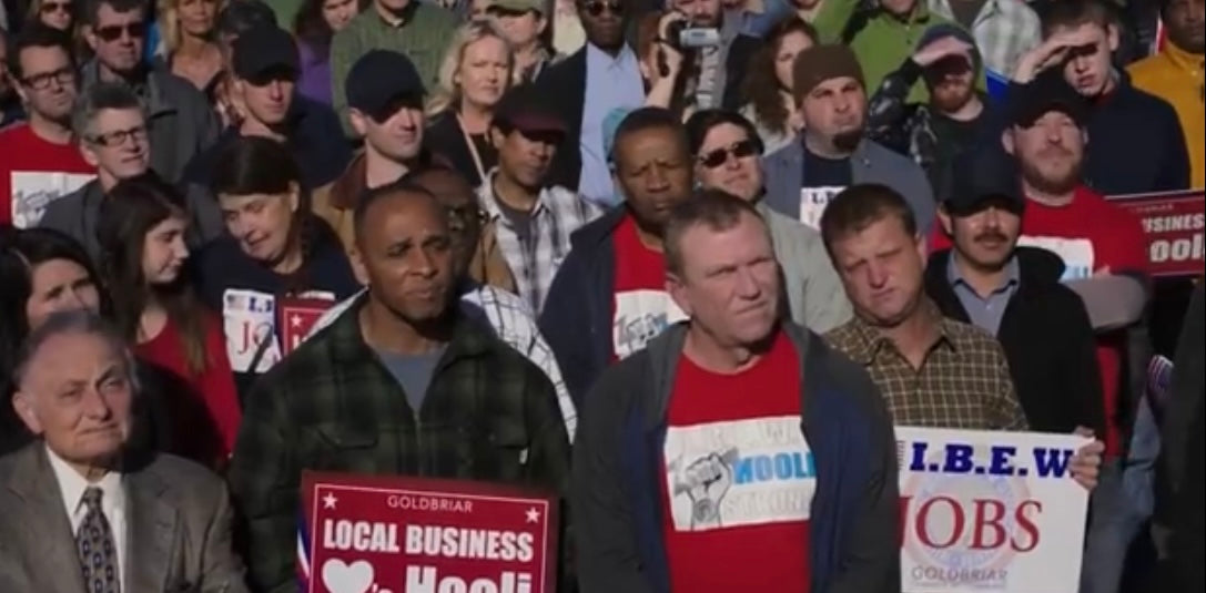 SILICON VALLEY: Red "Hooli Strong" Labor Union Shirt