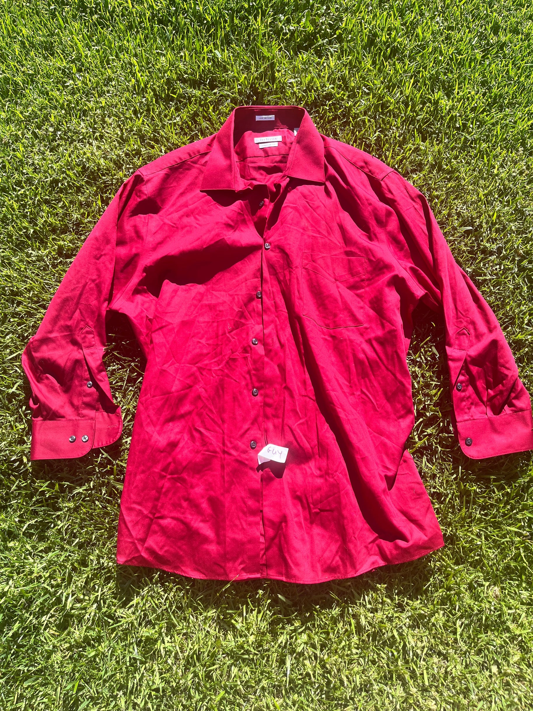 van heusen red shirt