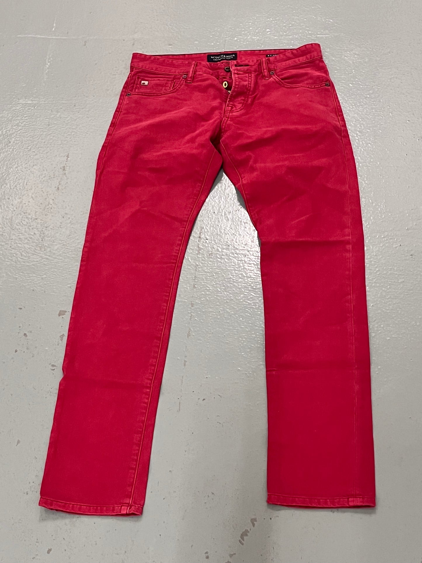 NEW GIRL: Winston Bishop's Scotch and Soda Red Denim Jeans (30)