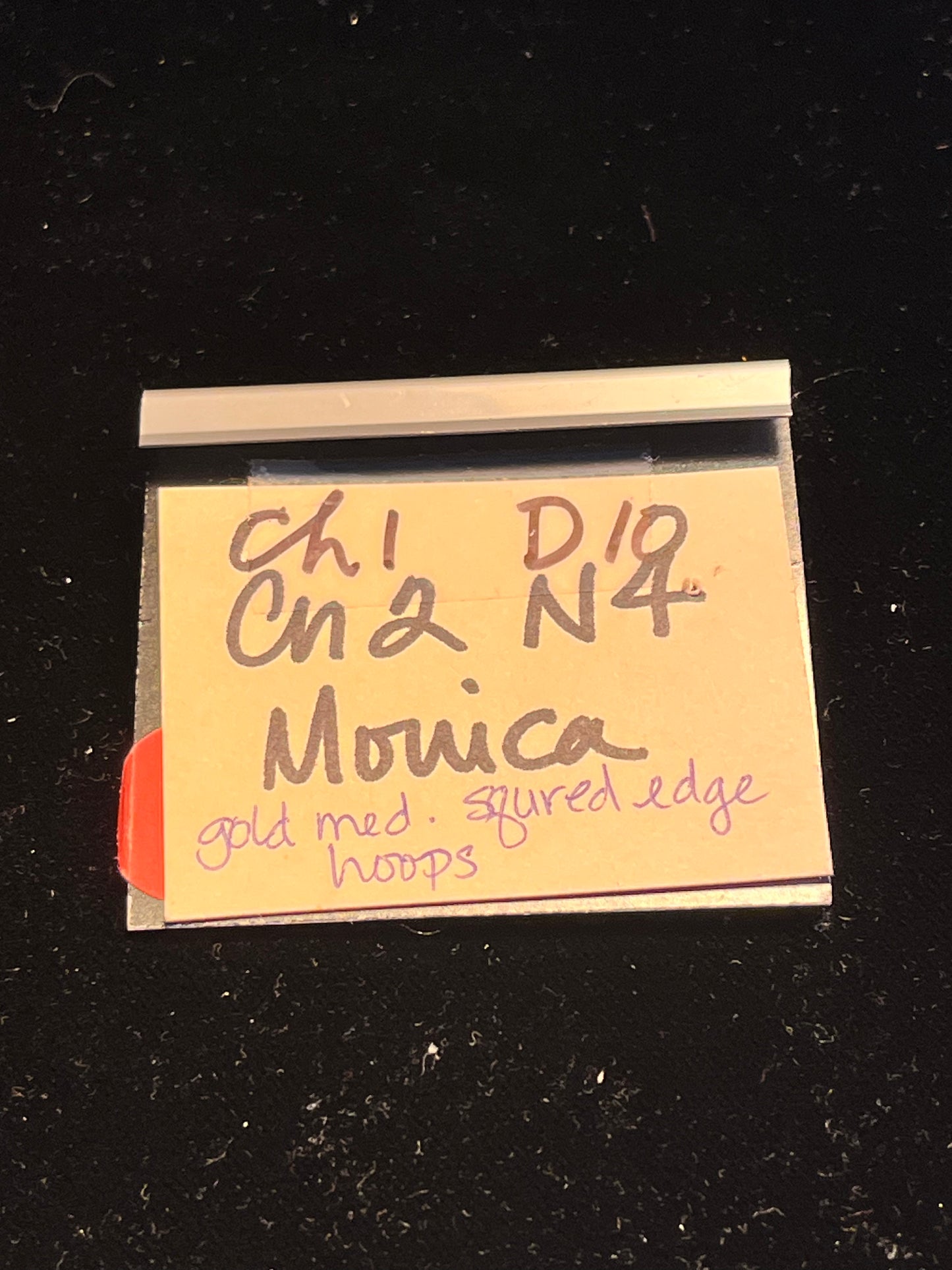 SILICON VALLEY: Monica's Screen Worn Gold Medium Square Edge Hoop Earrings