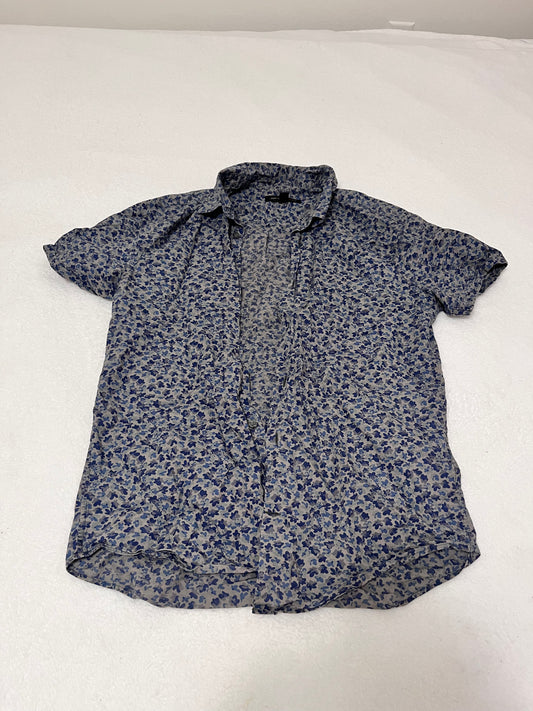 NEW GIRL: Winston Bishop's Grey Floral JOHN VARVATOS Short sleeve Shirt (S)