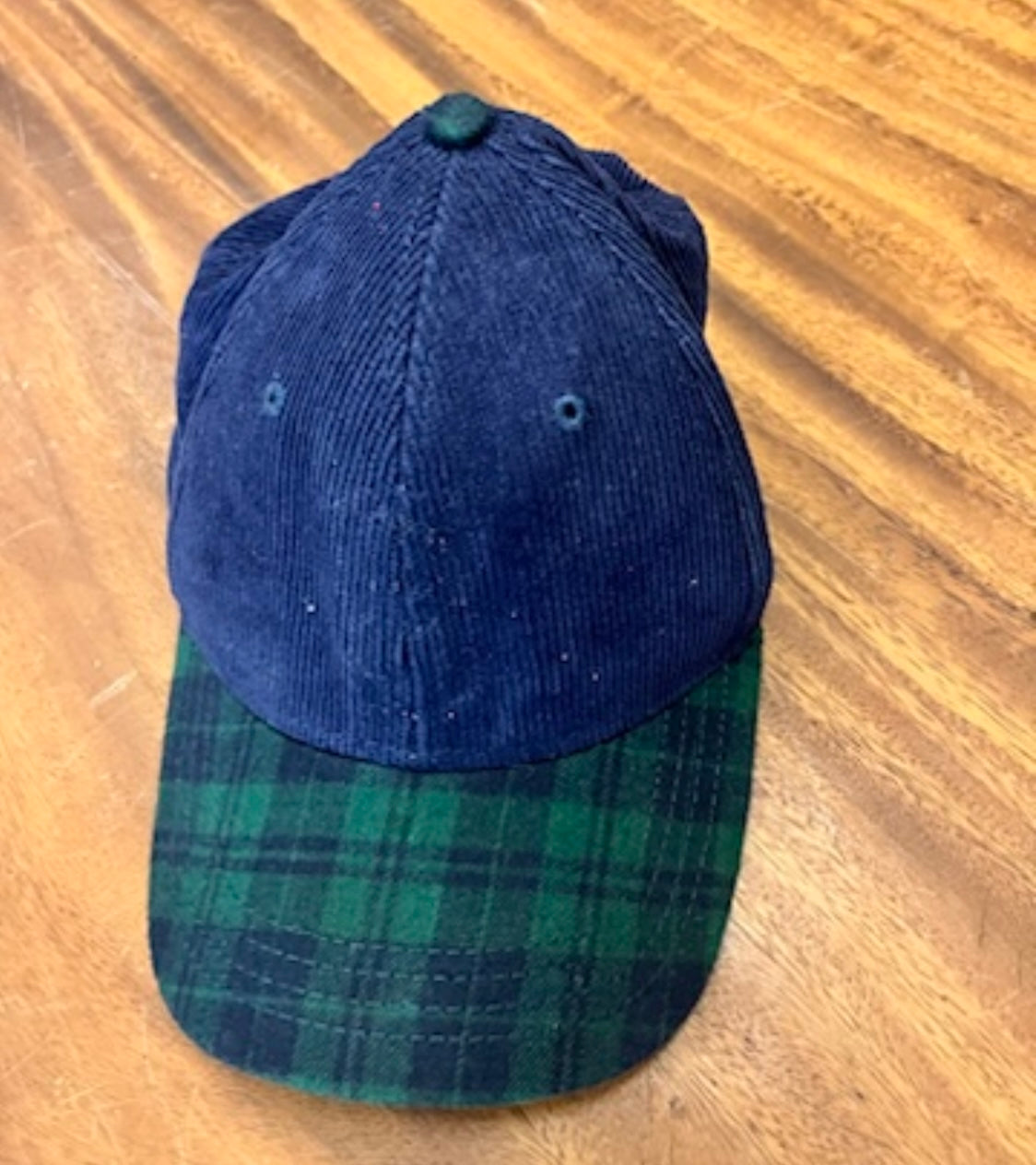 THE GENTLEMEN: Gangster Youth Blue and Green Plaid Adjustable Back Hat