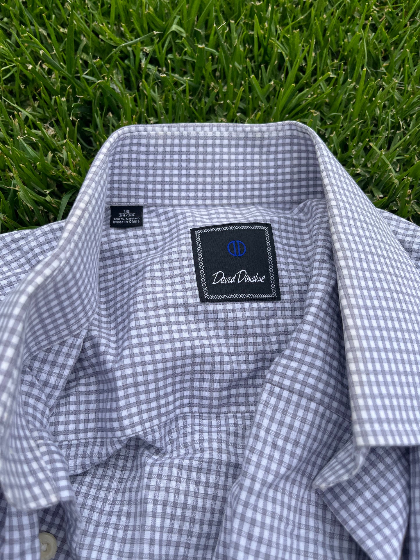 VEEP: Reed Scott “Dan Egan” David Donahue Blue White and Grey Check Button Up Shirt (16/35)