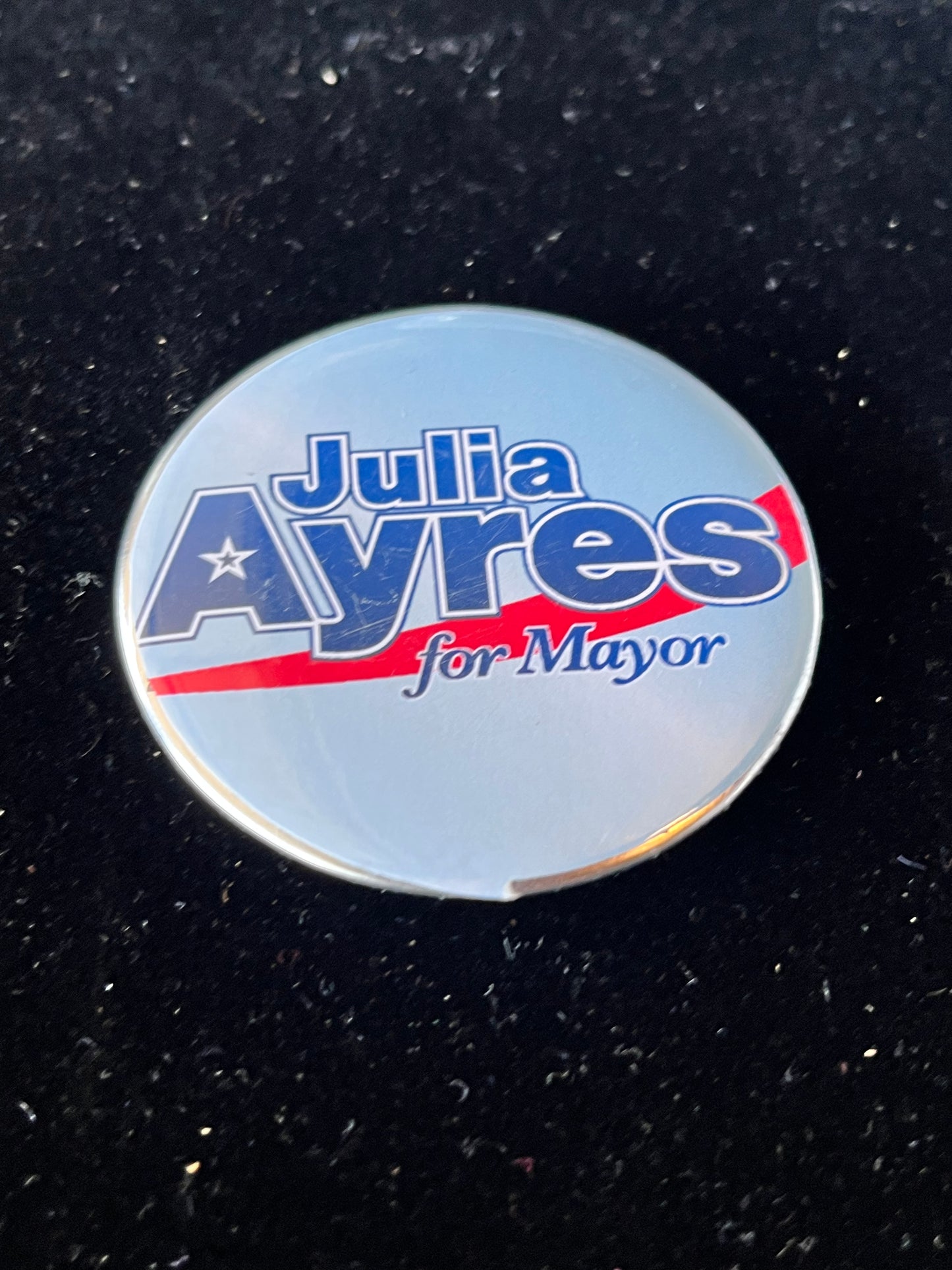 SHADES OF BLUE: Julia Ayres for Mayor Campaign Pin