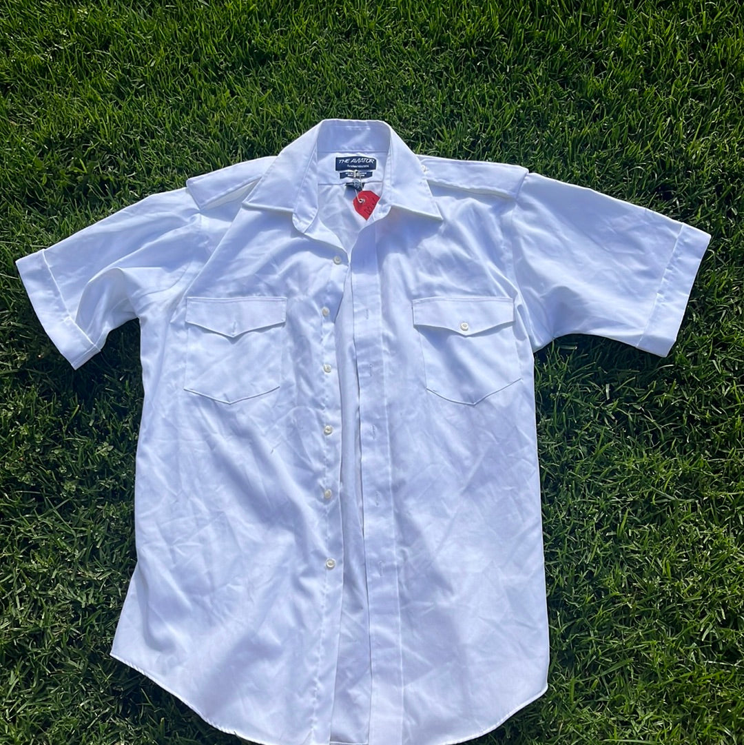 MAD MEN: Don’s Short Sleeve THE AVIATOR by Van Heusen White Button Up Shirt (16)