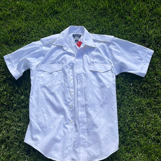 MAD MEN: Don’s Short Sleeve THE AVIATOR by Van Heusen White Button Up Shirt (16)