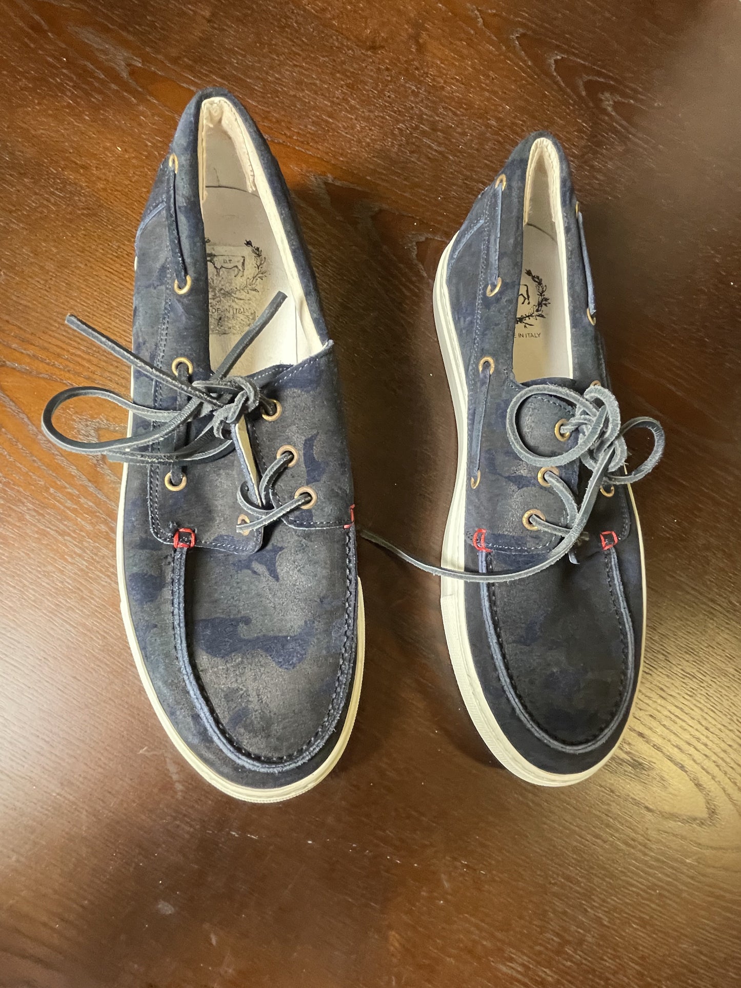 BALLERS: Jason's ITALIAN MADE Blue Camo Boat Shoes
