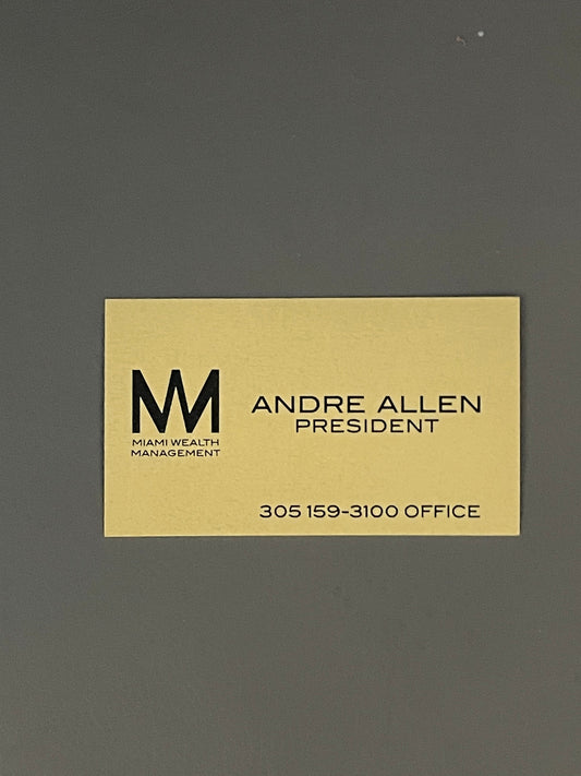 Ballers: Andre Allen's Gold Miam Wealth Management Business Card