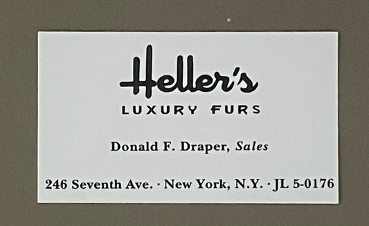 Mad Men: Donald F. Draper's Hellen's Luxury Furs Business Card