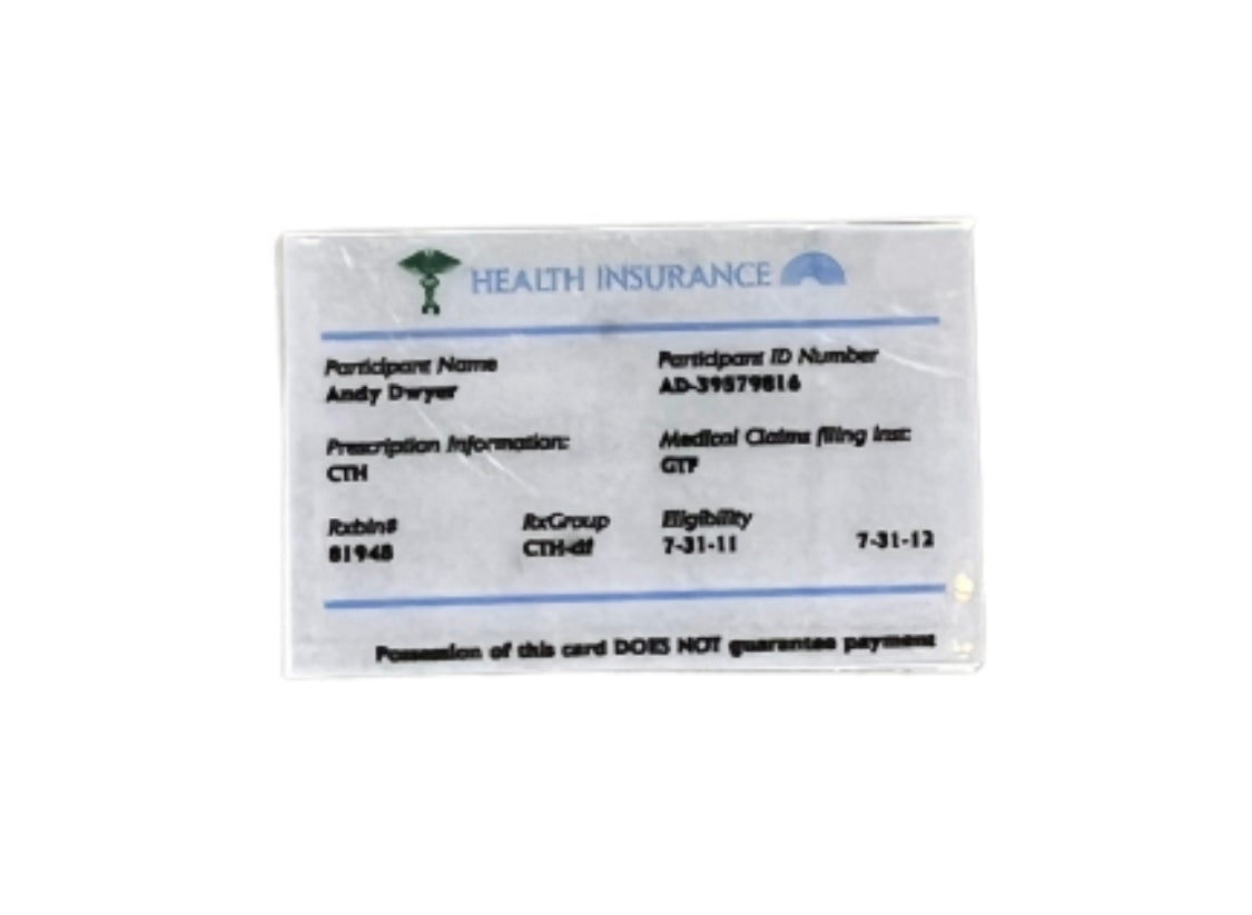 PARKS AND RECREATION: Andy's Health Insurance Card