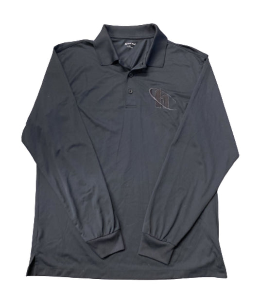 SILICON VALLEY: Hooli "h" Long Sleeve Three Button Polo Shirt