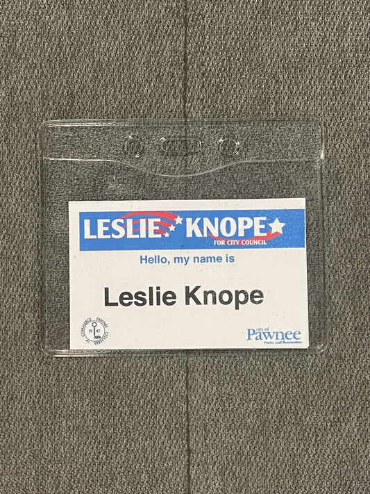 Parks and Recreation: "Hello, my name is Leslie Knope" Pawnee Nametag