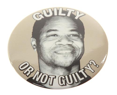 American Crime Story : O.J. Simpson Merch Black & White "GUILTY OR NOT GUILTY?" Button