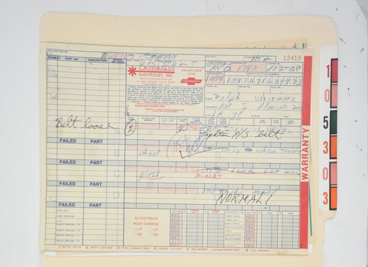 Bones: Chevrolet Paperwork File Folder