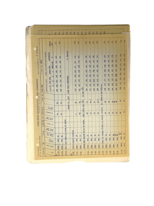 BONES: Axelson Manufacturing Company Test Data File