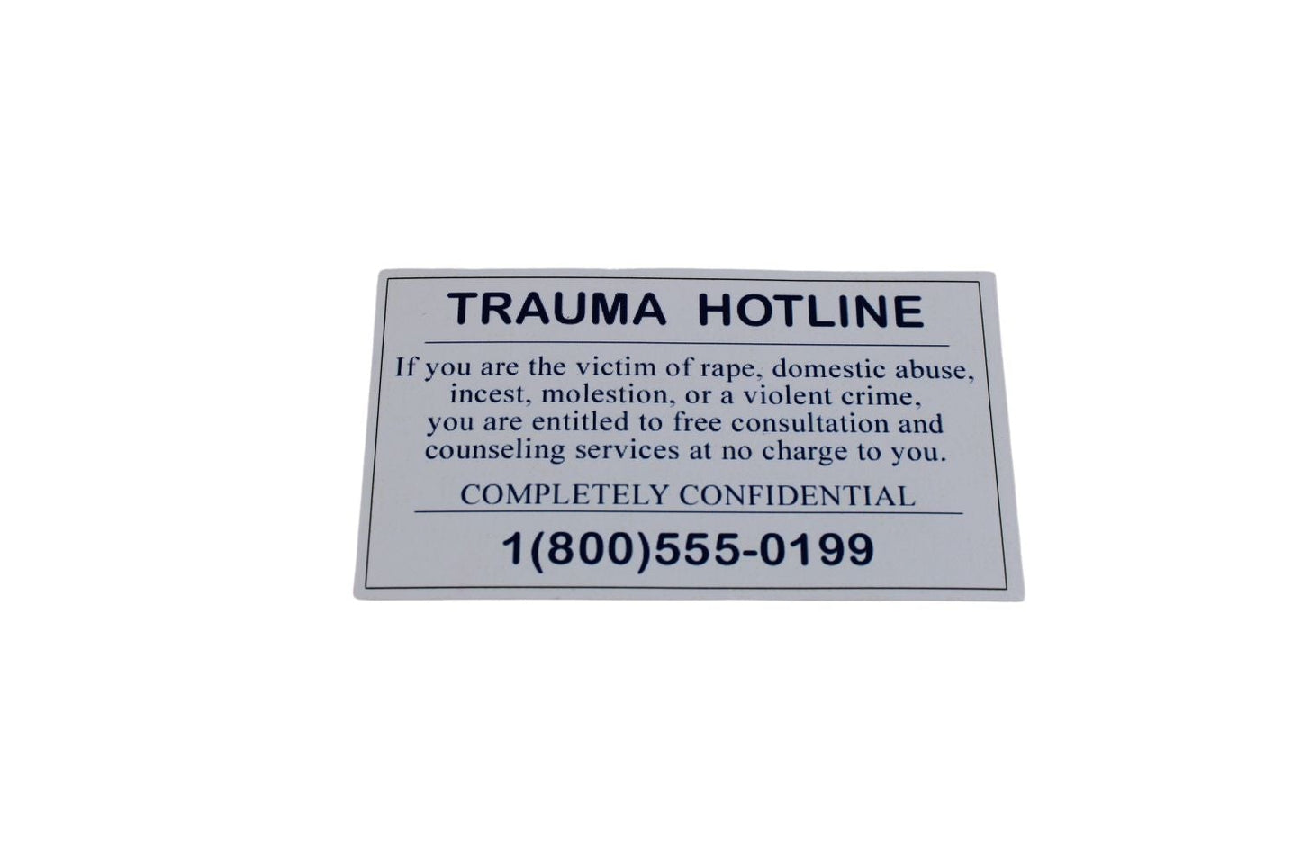 BONES: Trauma Hotline Information Card