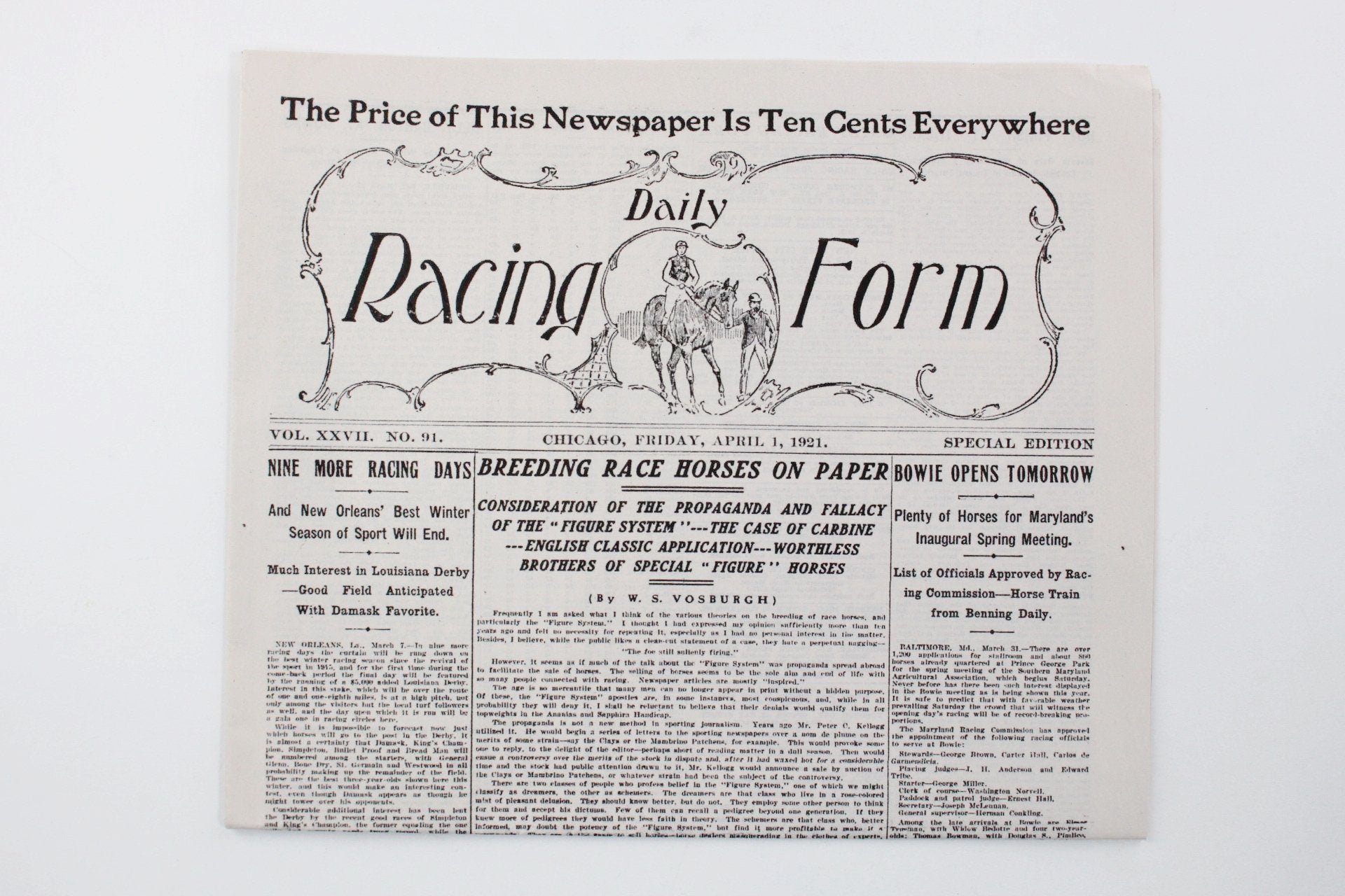 Boardwalk Empire's Chicago, IL Daily Racing Form April 1921 (6)