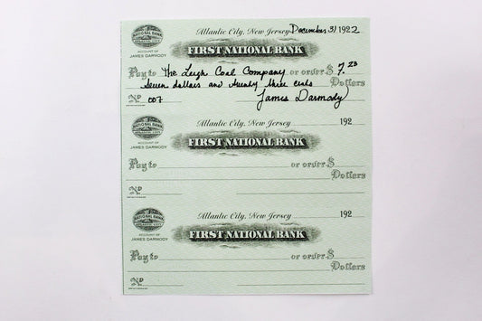 Boardwalk Empire's James Darmody's Checks From First National Bank (13 sheets)