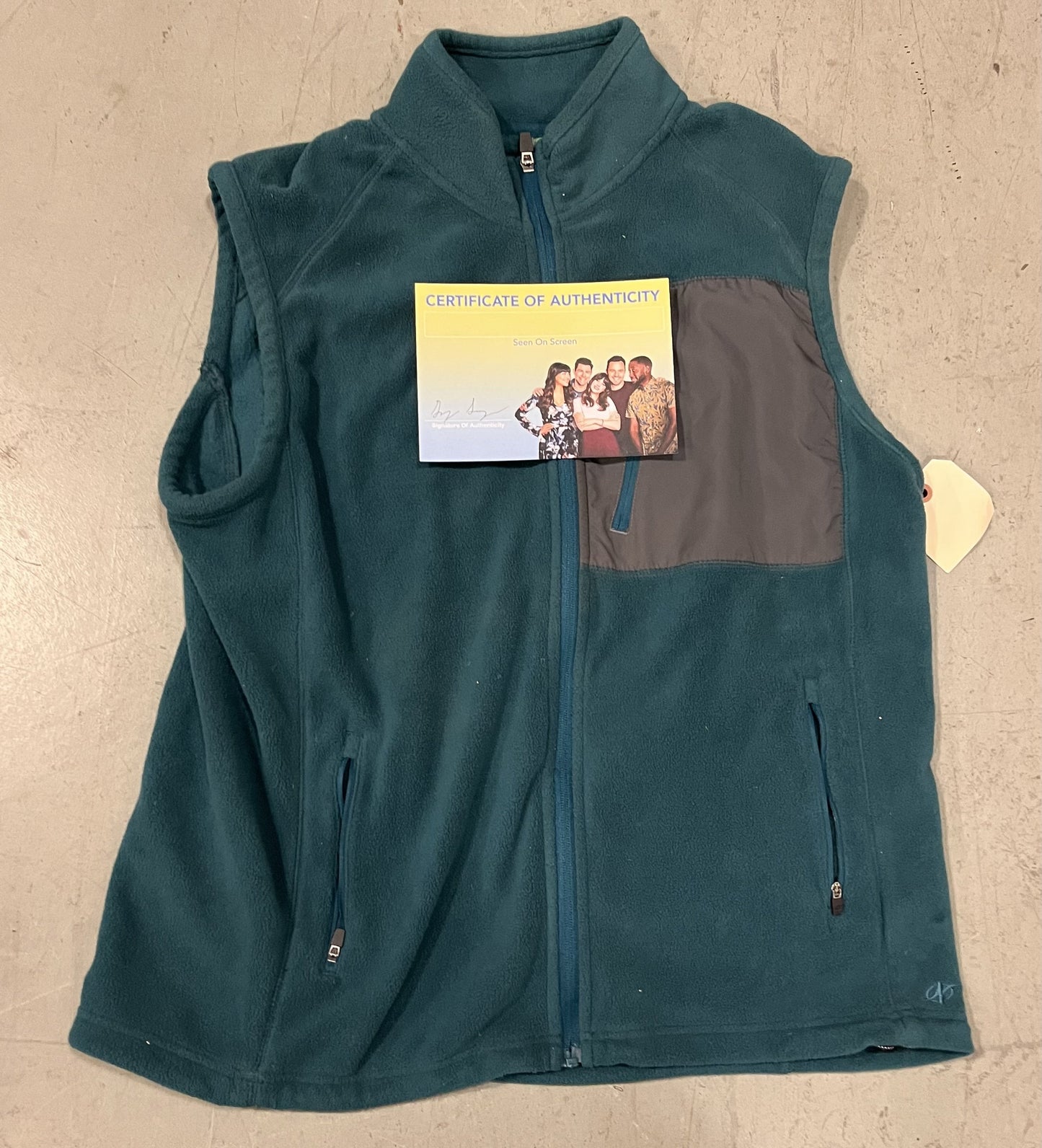 NEW GIRL: Schmidt's Green Sleeveless Fleece Zip Jacket (L)
