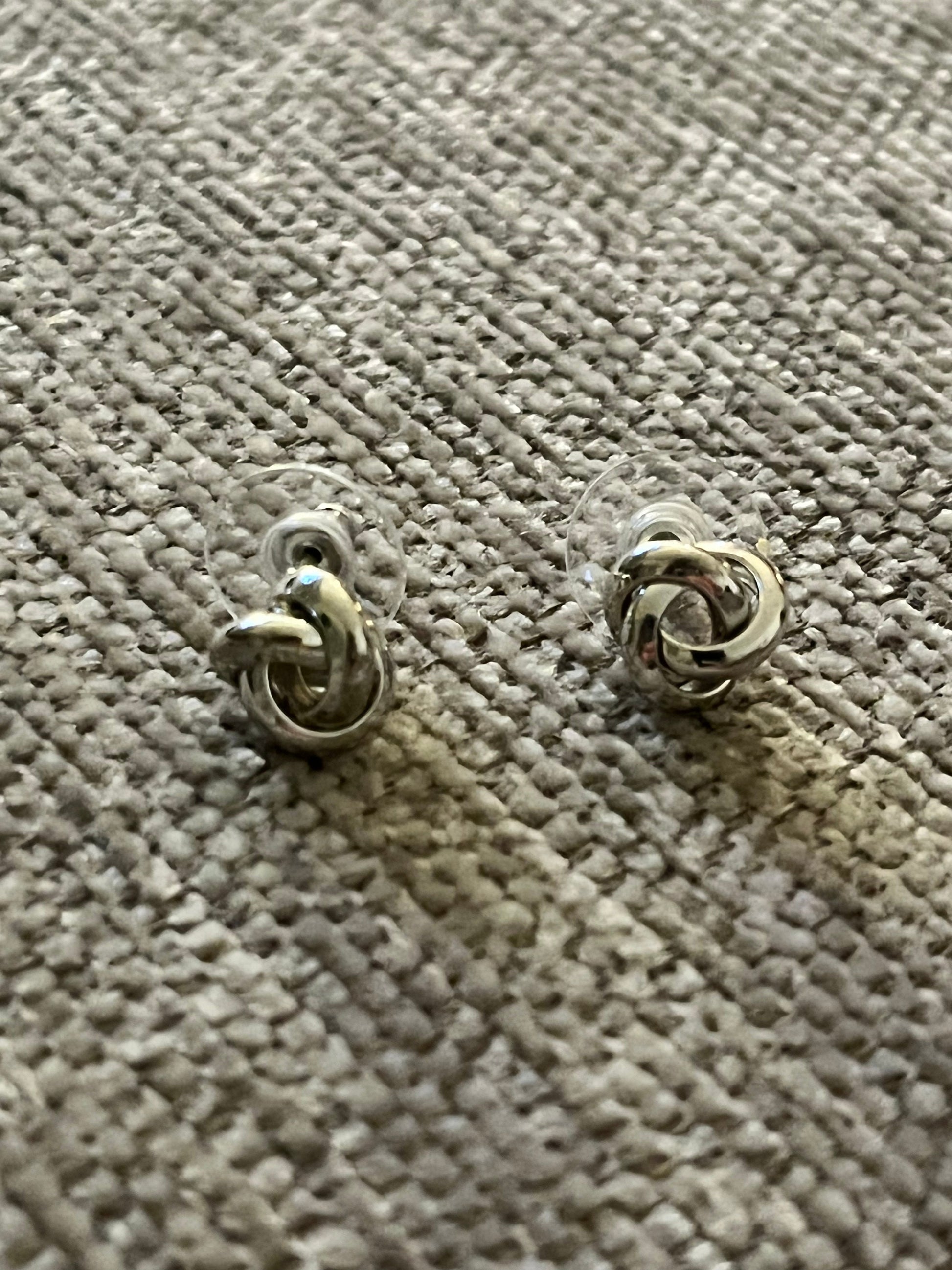 VEEP: Selina's Silver Knot Stud Earrings