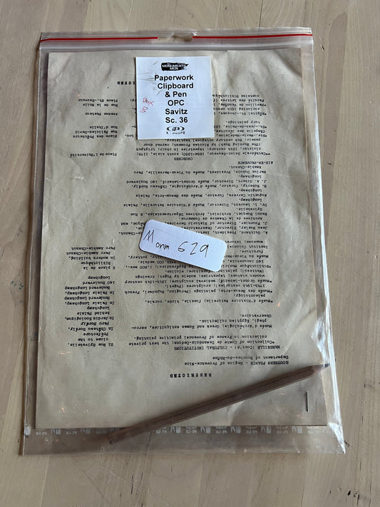 MONUMENTS MEN: Savitz Paperwork & Pen from Sc. 36