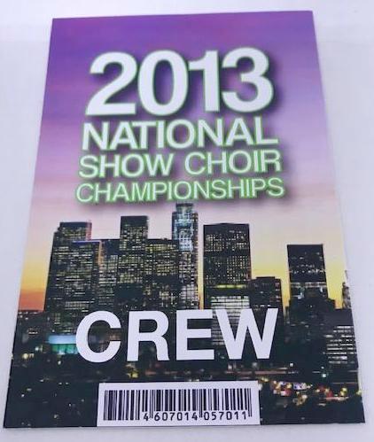 2013 National Show Choir Championships crew pass