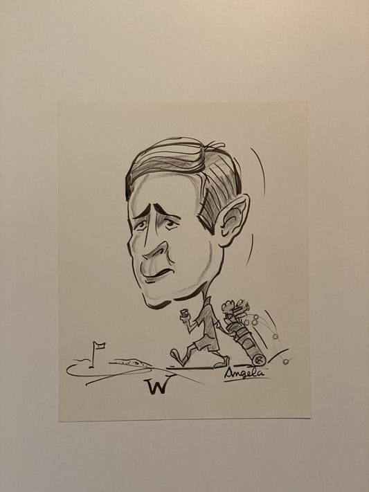 BONES: Angela's George W. Bush Golfing Caricature