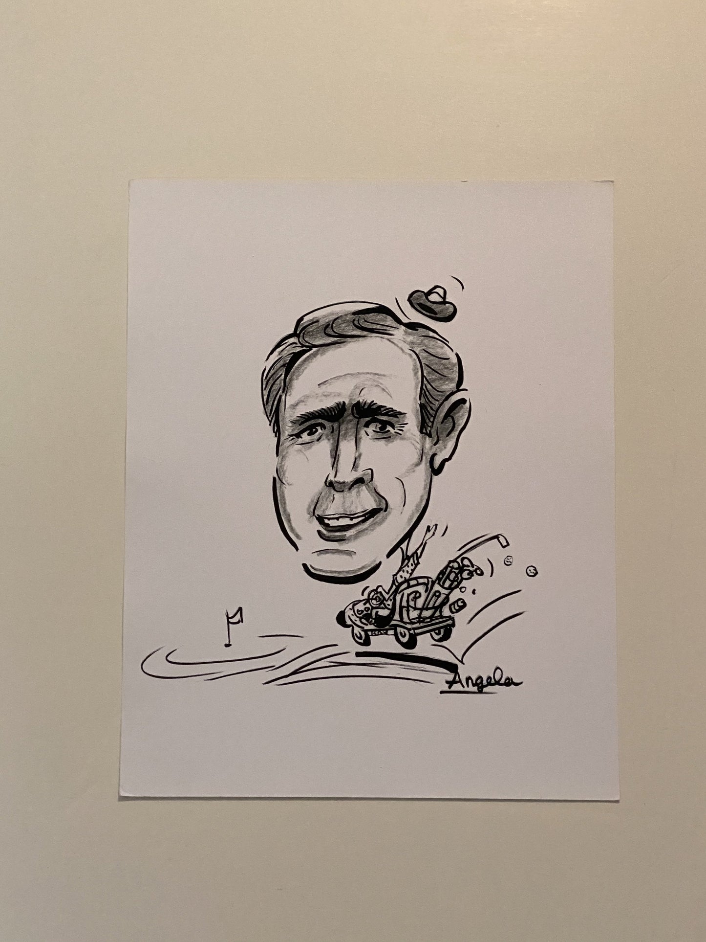 BONES: Angela's George W. Bush Golf Cart Caricature