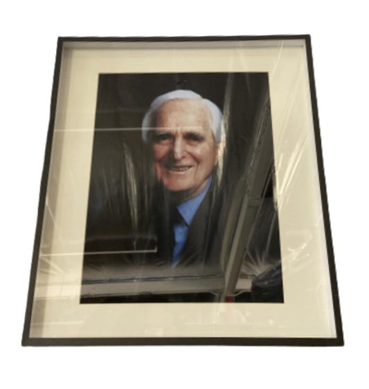 SILICON VALLEY: Framed Photograph of Peter Gregory's Mentor from Pied Piper office Shrine