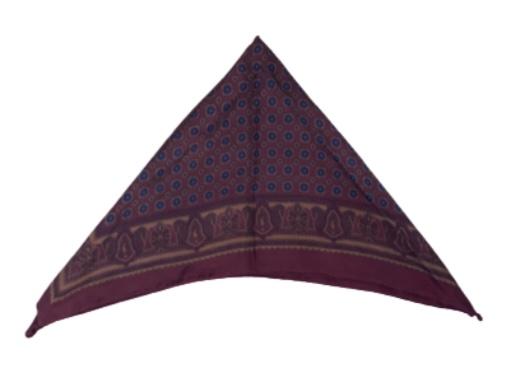 SILICON VALLEY: Erlich's Burgundy Patterned Silk Handkerchief