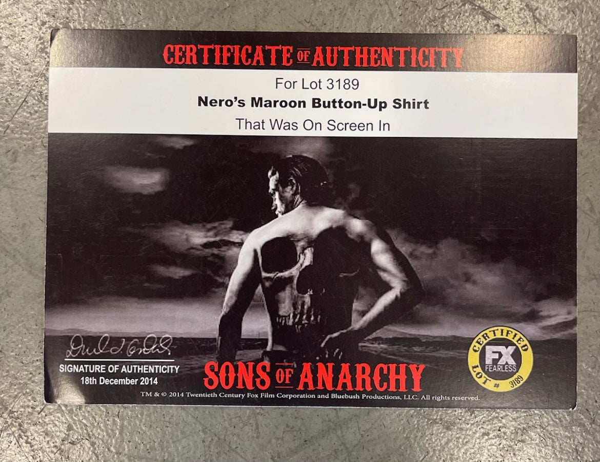 Sons Of Anarchy: Nero's Marron Button Up Shirt
