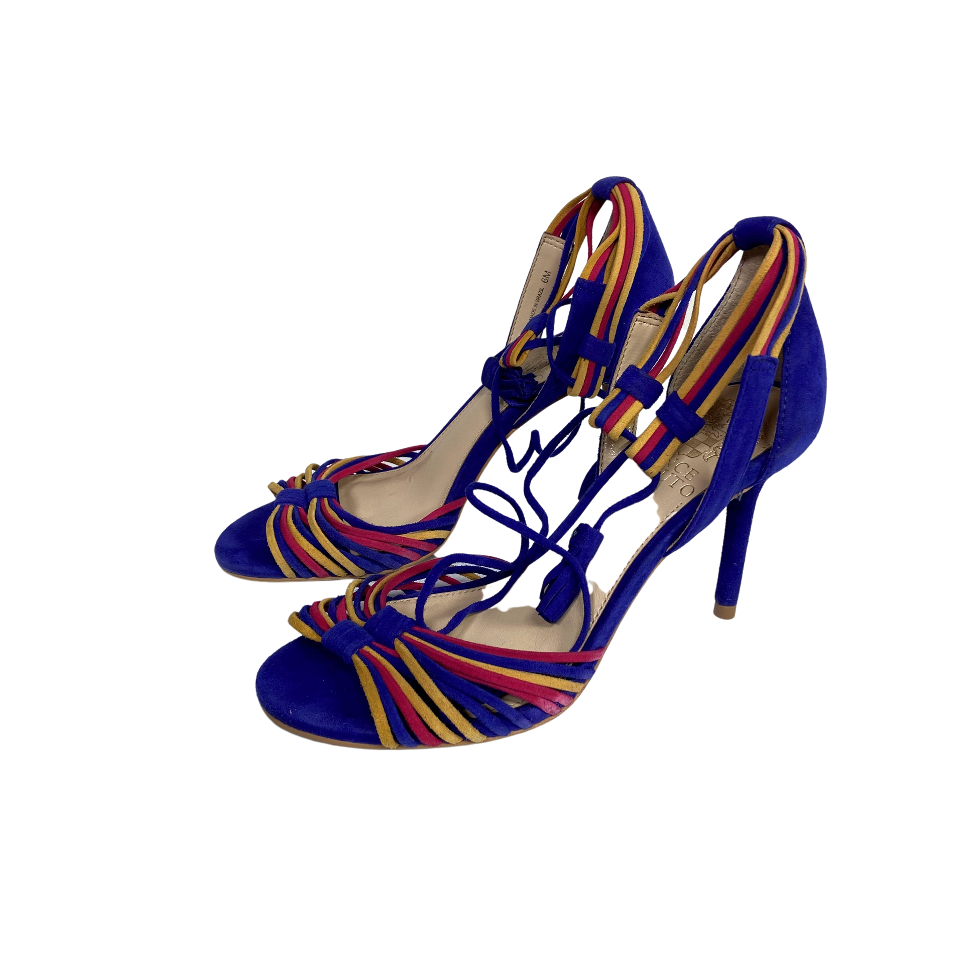 BALLERS Amber s Vince Camuto Multi Color Strap Heels HOLLYWOOD