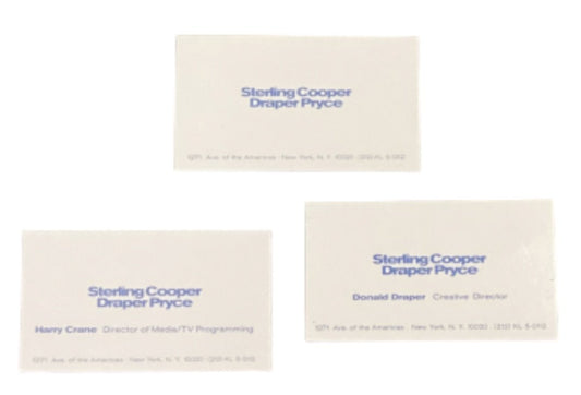 MAD MEN: STERLING COOPER DRAPER PRYCE Team Business Cards
