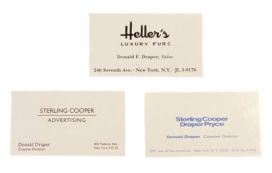 MAD MEN: Don Draper's Business Cards Trifecta (3)