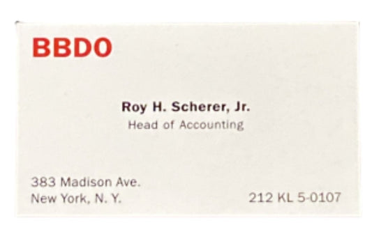 MAD MEN: Roy Scherer's Business Cards